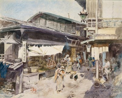 Cena de rua em Ikao, Japão. de Robert Frederick Blum