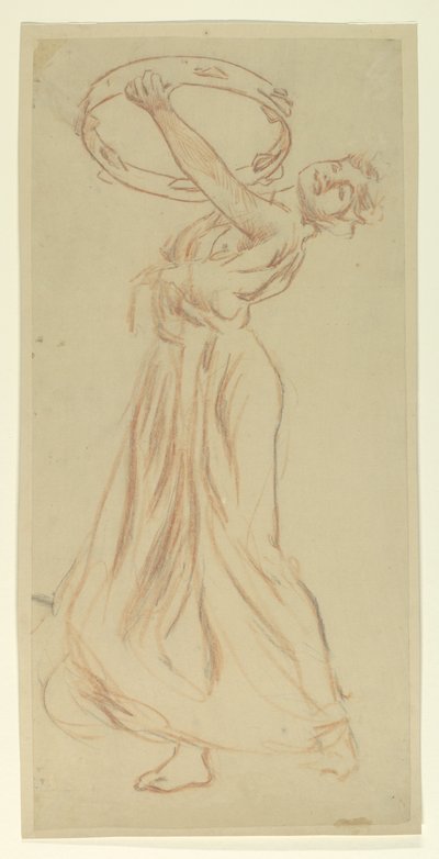 Study for Girl with Tambourine, “Vintage Festival”, Mendelssohn Glee Club, Nova York de Robert Frederick Blum