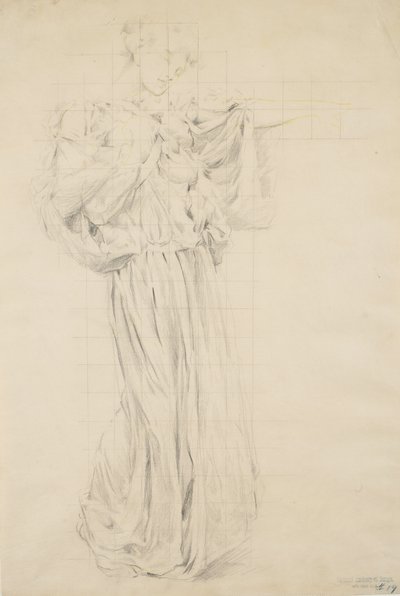 Estudo para Moods to Music, 1893-95 (grafite com lápis amarelo em papel de capa de chuva) de Robert Frederick Blum