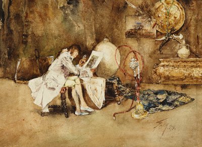 O conhecedor de aquarelas, 1878 de Robert Frederick Blum