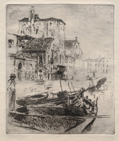 Canal e barcos Venetian, no. 8, 1800s. de Robert Frederick Blum