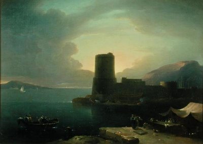 O Promontório de Posilipio, na Baía de Nápoles, com o Monte Vesúvio no Fundo (óleo sobre tela) de Robert Freebairn