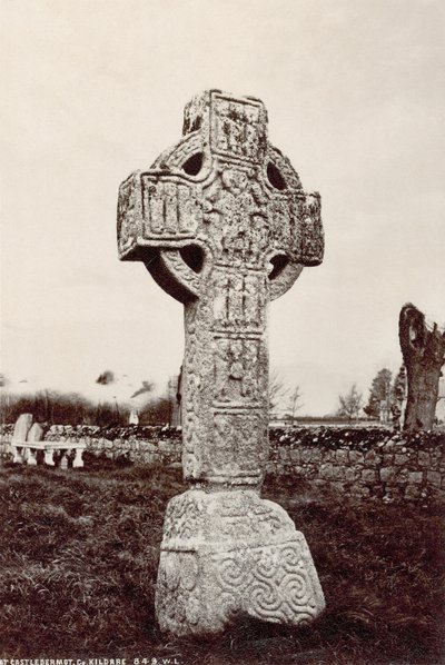 A Cruz Alta do Norte em Castledermot, Co. Kildare, Irlanda (foto em sépia) de Robert French