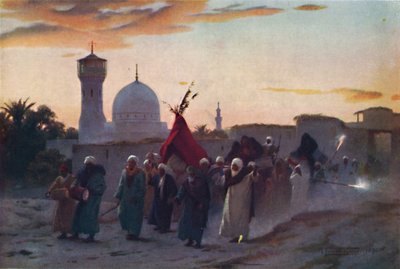 Uma procissão de casamento em Menzala: a volta para casa da noiva, c1880, 1904 de Robert George Talbot Kelly