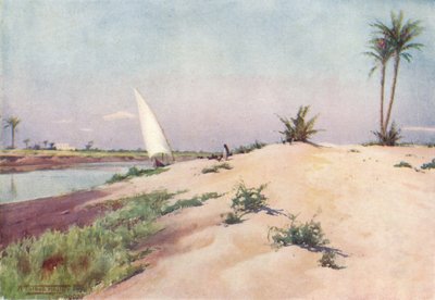 No canal Ismailia, perto de Tel-El-Kebir, c1880, 1904 de Robert George Talbot Kelly