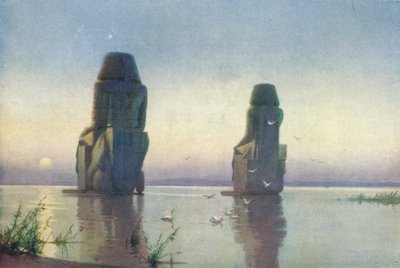 Os Colossos de Tebas - nascer da lua, c1880, 1904 de Robert George Talbot Kelly