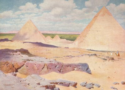 As pirâmides de Gizé do deserto, c1880, 1904 de Robert George Talbot Kelly