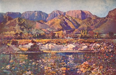 Montanhas Wemmers Hoek Wemmershoek do rio Berg, província do Cabo Ocidental, século c20 de Robert Gwelo Goodman