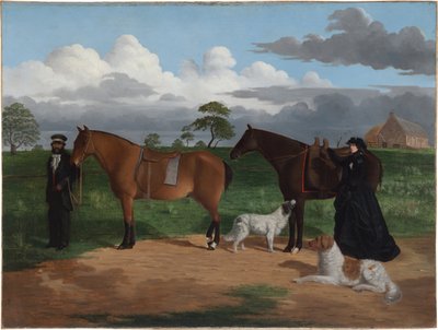 Sra Adolphus Sceales com Black Jimmie na Estação Merrang, 1856 de Robert Hawker Dowling