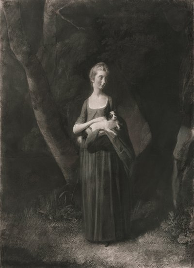 Miss Cunningham segurando o seu King Charles Spaniel de Robert Healy