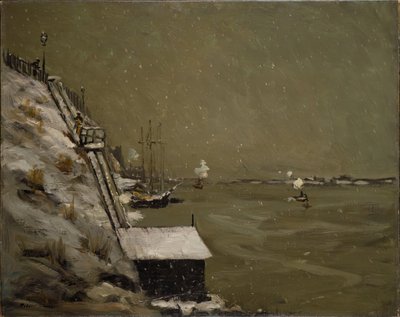 East River Embankment, inverno, 1900. de Robert Henri