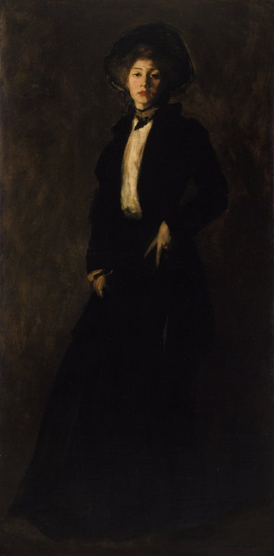 Mulher jovem de preto de Robert Henri