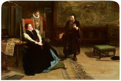 A conferência entre Maria, Rainha dos Escoceses e João Knox no Holyrood Palace de Robert Herdman