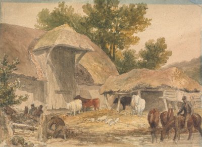 Quintal da quinta com Cavalos à Espera de Robert Hills