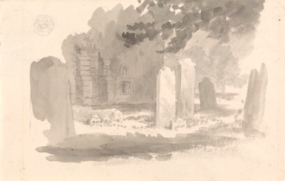 O cemitério de St. Stephen, Jersey, com a Tumba do Irmão do Artista de Robert Hills