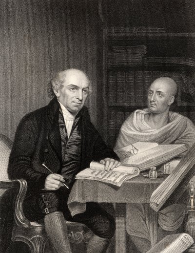 William Carey, gravado por J. Jenkins, de &39;National Portrait Gallery, Volume III&39;, publicado em 1820 de Robert Home