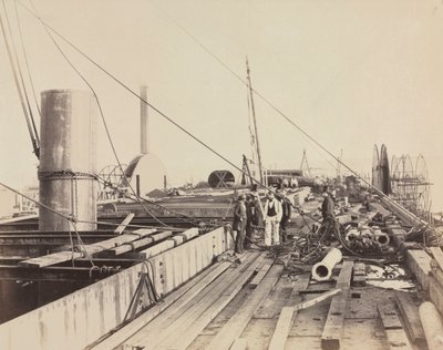 Cena do convés do Great Eastern, 1857. de Robert Howlett