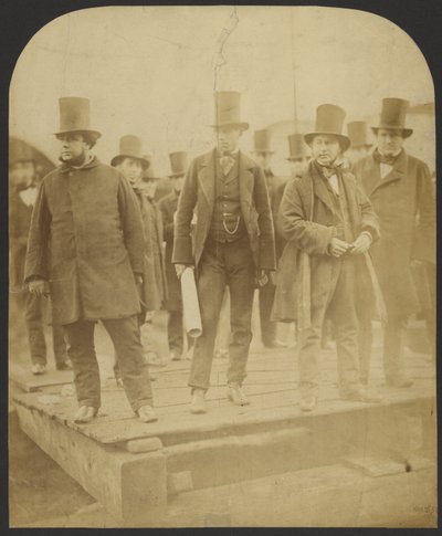 [Retrato de grupo: J. Scott Russell, Henry Wakefield, Isambard Kingdom Brunel, Lord Derby] de Robert Howlett