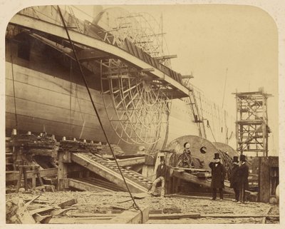O navio a vapor "The Great Eastern" em construção nas docas de Millwall de Robert Howlett