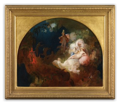 Aí Dorme Titânia (óleo sobre painel) de Robert Huskisson