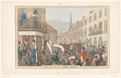 Spotprent op prinses Caroline, 1820
Uma chegada tardia à Mother Wood