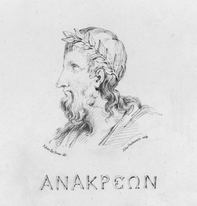 Retrato de Anacreon (gravura) de Robert Kerr (after) Porter