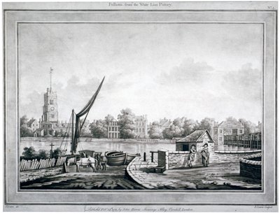 Vista de Fulham do White Lion Inn, Putney, Londres, 1783 de Robert Laurie