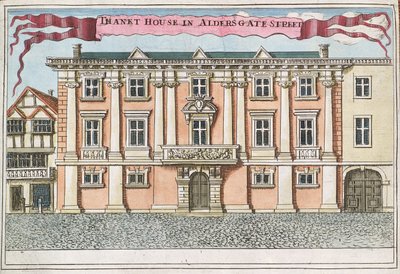 Thanet House na Aldersgate Street, de "Um livro sobre as perspectivas dos lugares notáveis da cidade de Londres", c.1700 de Robert Morden