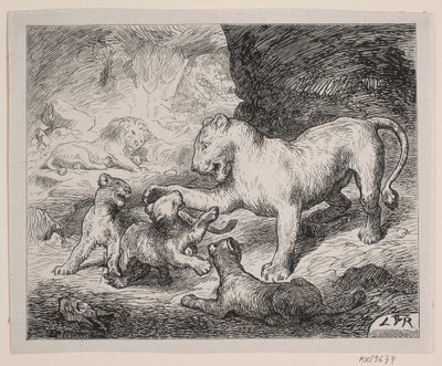 Os filhotes de leão. Ilustração para Chr. "Livro de imagens para grandes e pequenos" de Winther de Robert Neergaard