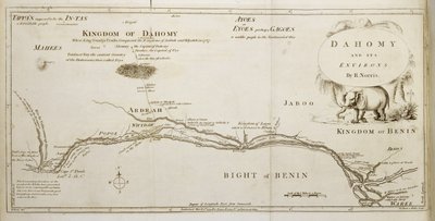 Daomé e seus arredores, de "A História do Daomé", de Archibald Dalzel, gravada por Woodman e Mutlow, pub. 1793 de Robert Norris