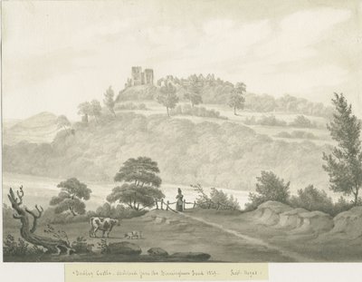 Castelo Dudley: desenho sépia de Robert Noyes