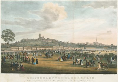 Wolverhampton - Race Course: litografia colorida, sd [c 1826] (impressão) de Robert Noyes