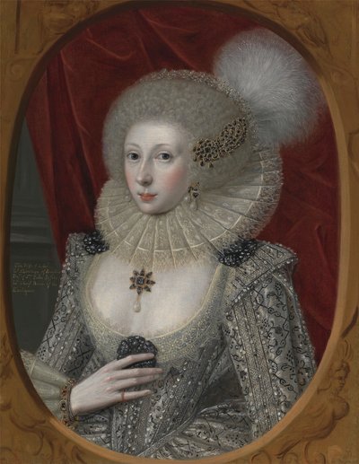 Retrato de uma Mulher, possivelmente Elizabeth Pope (ca. 1585; vivendo 1624) de Robert Peake the elder