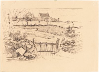 Portão para a casa da fazenda, Pont-Aven de Robert Polhill Bevan