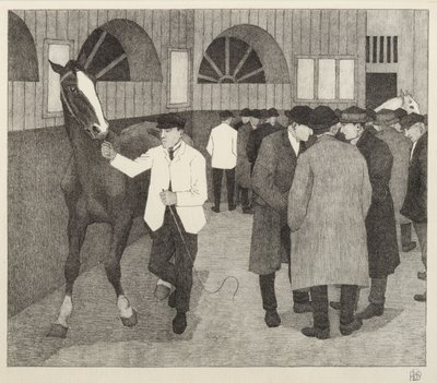 Concessionárias de cavalos no Barbican, 1921 de Robert Polhill Bevan