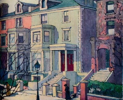 Casas na luz solar, Hampstead, século c20 de Robert Polhill Bevan