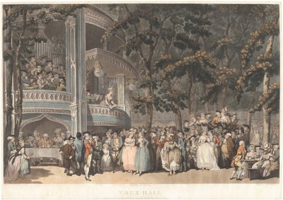 Jardins de Vauxhall de Robert Pollard and Francis Jukes after Thomas Rowlandson, published by John Raphael Smith