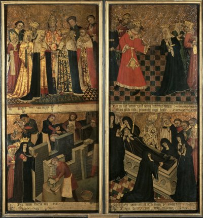 St.Etheldreda, a abadessa de Ely, c.1455 (óleo no painel) de Robert Pygot