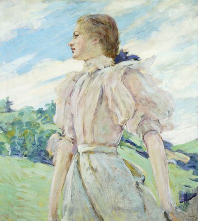 A Breezy Day, c.1898 (óleo sobre tela) de Robert Reid