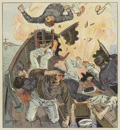 O barco encomendado pelo Tenente Pell é destruído por um torpedo de Robert Salles