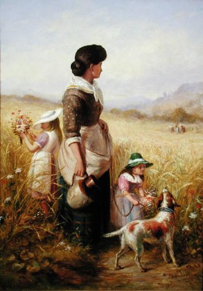 Colheita de flores de verão (óleo sobre tela) de Robert Sanderson