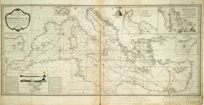 Uma nova e precisa carta do Mar Mediterrâneo a partir dos mais recentes levantamentos, verificados e regulados por observações astronómicas de Robert Sayer