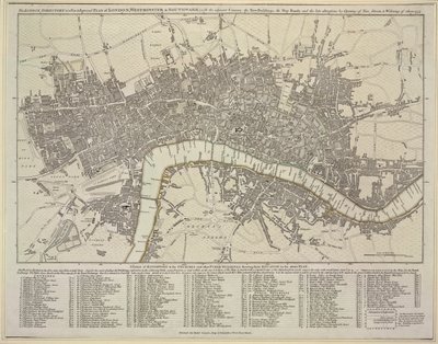 Um plano de Londres, Westminster e Southwark de Robert Sayer