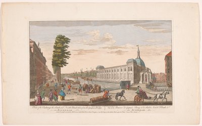Gezicht op de Beurs te Rotterdam Uma vista do Exchange do Sul e do Norte Blaak tirada da Ponte Gaapers (título no objeto) Holanda (título da série) de Robert Sayer