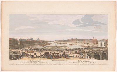 Vista do Pont Neuf sobre o rio Sena em Paris, visto em direcção ao Pont Royal
Uma vista de Paris, tirada do meio da Pont Neuf em direcção à Pont Royal (...) (título sobre o objecto)
Paris (título da série) de Robert Sayer
