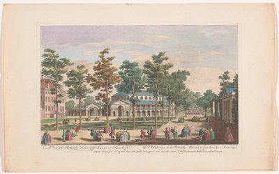 Vista da Rotunda em Ranelagh Gardens em Londres Uma vista do Rotundo, Casa e Jardins, etc. em Ranelagh (título no objeto) Ranelagh Gardens e Vauxhall Gardens (título da série) de Robert Sayer
