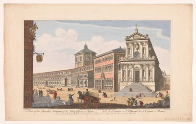 Gezicht op de kerk Santo Spirito em Sassia te Rome
Uma vista da Igreja e Hospital do Espírito Santo em Roma (título sobre o objecto)
Roma (título da série) de Robert Sayer