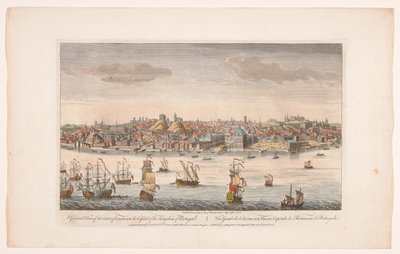 Vista da cidade de Lisboa Uma vista geral da cidade de Lisboa a capital do reino de Portugal (título no objeto) Madrid e Lisboa (título da série) de Robert Sayer