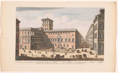 Gezicht op het Palazzo Venezia te Rome
Uma vista do Palácio do Embaixador veneziano em Roma (título sobre o objecto)
Roma (título da série) de Robert Sayer