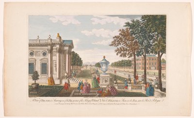 Gezicht no Schloss Pillnitz Uma vista de Bilniz na Saxônia, um dos palácios do rei da Polônia (título no objeto) Saksen (título da série) de Robert Sayer
